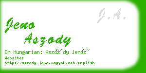 jeno aszody business card